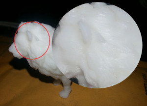Lion close up showing printer layers